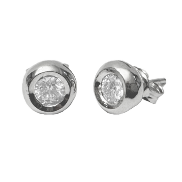 Orecchini luce cipollina oro bianco 18K con BT 0.04 a 0.40 ct