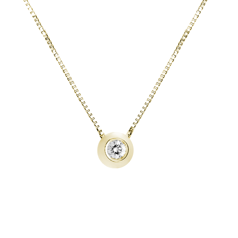 Pendente luce cipollina oro giallo 18K con diamanti da 0.02 a 0.20 ct