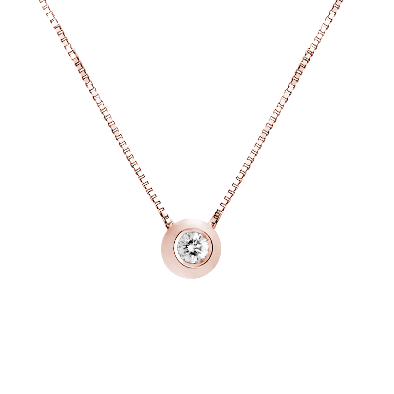 Pendente luce cipollina oro rosa 18K con diamanti da 0.02 a 0.20 ct