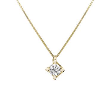 Pendente punto luce griffe quadrato oro giallo 18K con diamanti da 0.02 a 0.20 ct