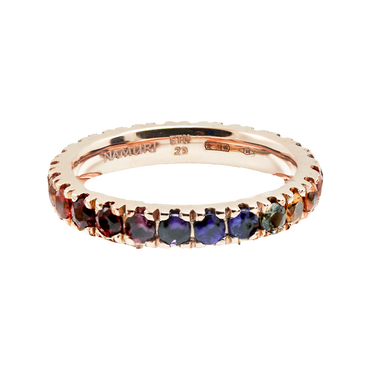 Fedina Giro Oro rosa 18K con Zaffiri Multicolor da 1.00 a 2.00 ct