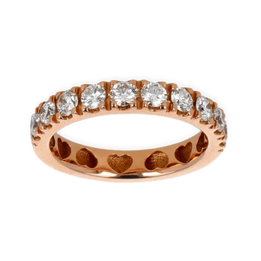 Fedina oro rosa 18K con diamanti da 0.19 a 1.10 ct