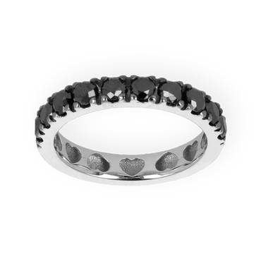 Fedina oro bianco 18K con diamanti neri con punte brunite da 0.20 a 1.40 ct