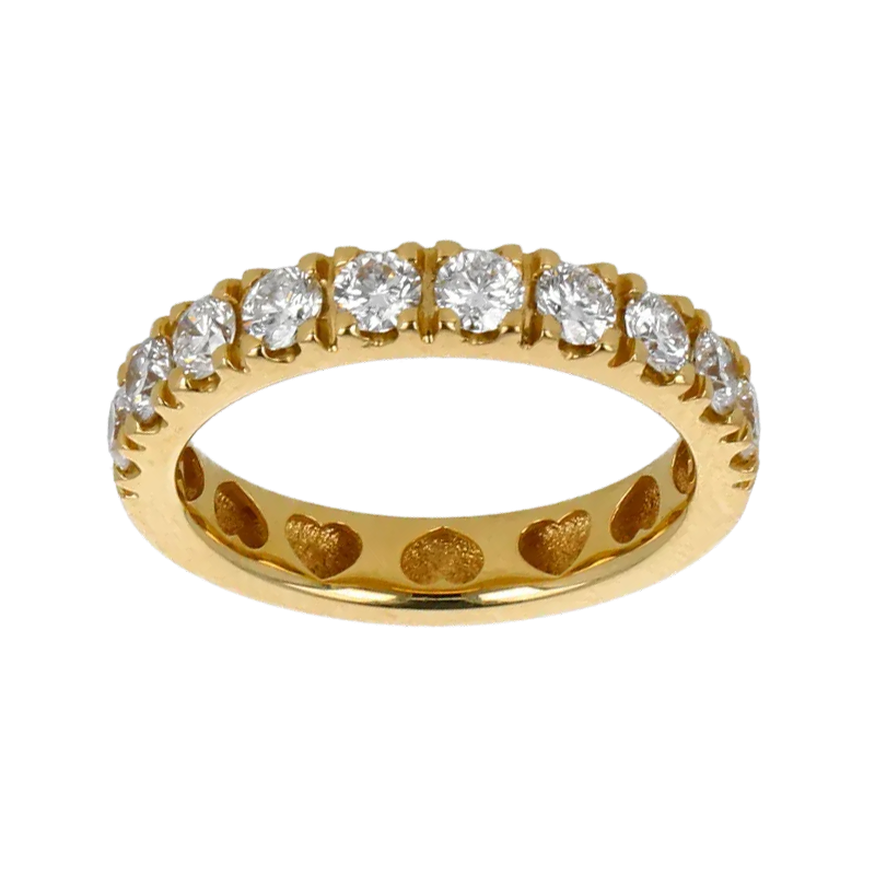 Fedina oro giallo 18K con diamanti da 0.19 a 1.10 ct