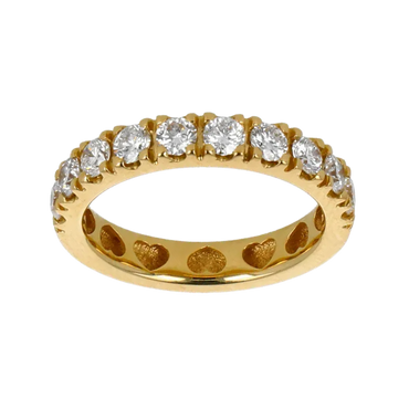 Fedina oro giallo 18K con diamanti da 0.19 a 1.10 ct
