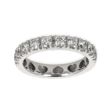 Fedina oro bianco 18K con diamanti da 0.19 a 1.10 ct