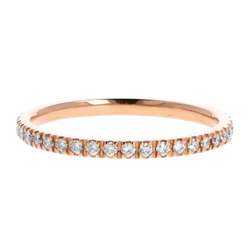 Fedina Oro Rosa 18K con Diamanti Bianchi