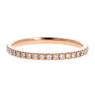 Fedina Oro Rosa 18K con Diamanti Bianchi
