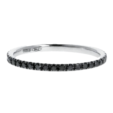 Fedina Oro Bianco 18K con Diamanti Neri