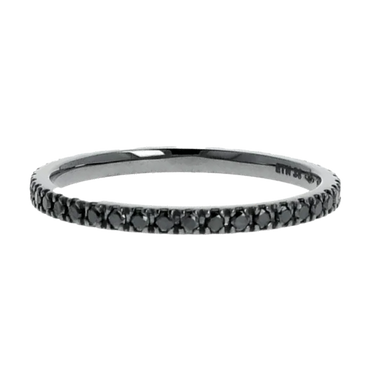 Fedina Oro Brunito 18K con Diamanti Neri