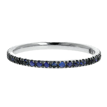 Fedina Oro Bianco 18K con Zaffiri