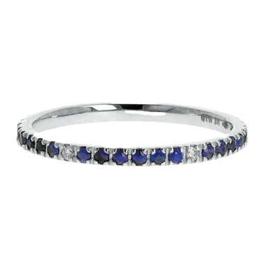 Fedina Oro Bianco 18K con Zaffiri/spot diamanti bianchi