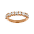 Fedina Oro Rosa 18K con 5 Diamanti Taglio Smeraldo Alternati a Diamanti Round
