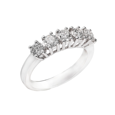 Fedina 5 Pietre in Oro bianco 18K con Diamanti da 0.40 a 1.50 ct