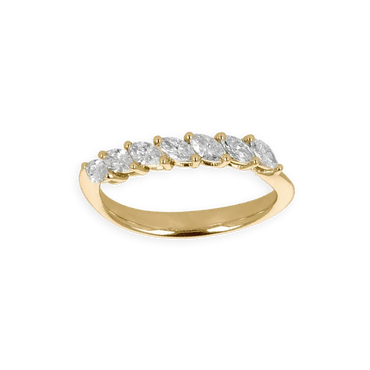 Fedina Oro Giallo 18K con 7 diamanti Taglio Navette