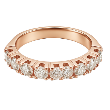 Veretta 9 pietre oro rosa 18K con diamanti da 0.10 a 1.20 ct