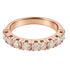 Veretta 9 pietre oro rosa 18K con diamanti da 0.10 a 1.20 ct