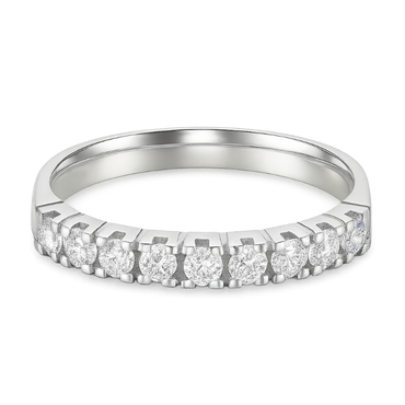 Veretta 9 pietre oro bianco 18K con diamanti da 0.10 a 1.20 ct