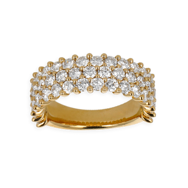 Fascia grande in oro giallo 18K con diamanti a 3 fili