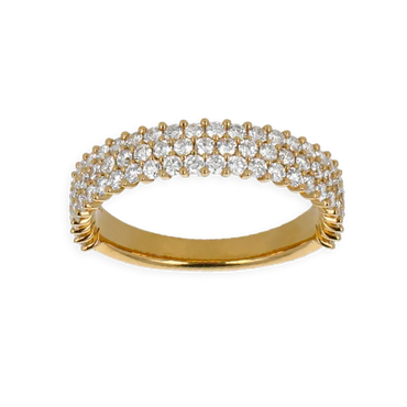 Fascia piccola in oro giallo 18K con diamanti a 3 fili