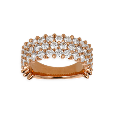 Fascia extra grande in oro rosa 18K con diamanti a 3 fili