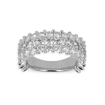 Fascia extra grande in oro bianco 18K con diamanti a 3 fili