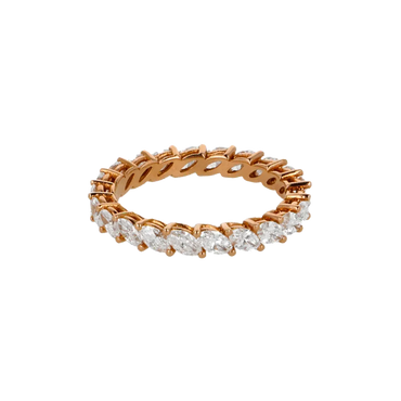 Fedina a Giro Oro Giallo 18K con Diamanti Taglio Navette