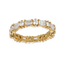 Fedina a Giro Oro Giallo 18K con Diamanti Taglio Smeraldo Alternato a Diamanti Round