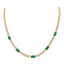 Collana oro giallo 18K con diamanti e spot smeraldi ovali