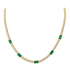 Collana oro giallo 18K con diamanti e spot smeraldi ovali