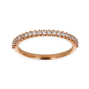 Fedina mezza veretta in Oro Rosa 18K con Diamanti da 0.25 a 1.15 ct
