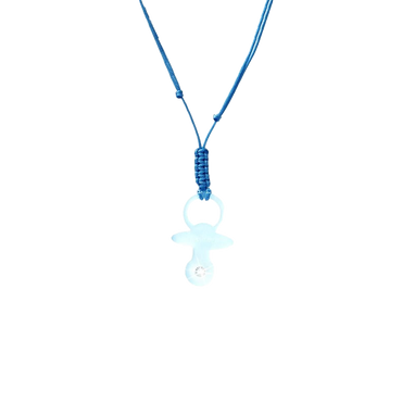 Ciondolo “Ciuccio” Blu con Diamante Incastonato
