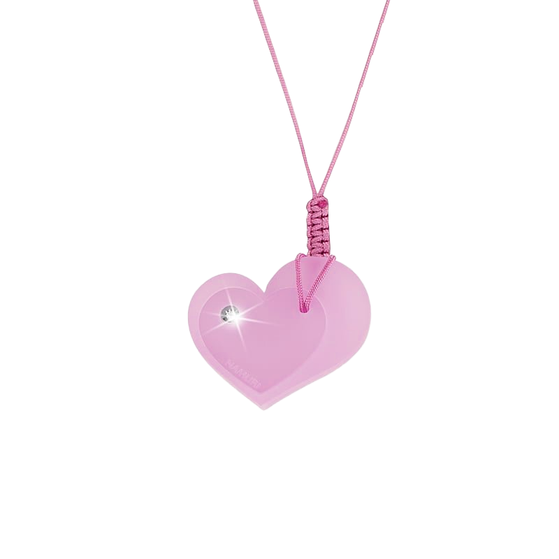Ciondolo “Cuore” Rosa con Diamante Incastonato