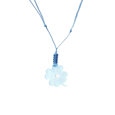 Ciondolo “Quadrifoglio” Blu con Diamante Incastonato