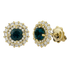 Orecchini Contorno Oro giallo 18K con Diamanti e Smeraldi TRT