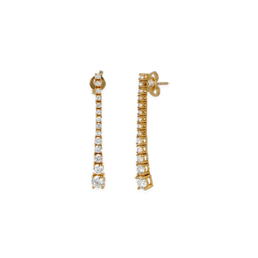 Orecchini Degradè in Oro Giallo 18K con Diamanti da 0.92 a 1.26 ct