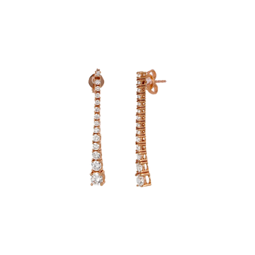 Orecchini Degradè in Oro Rosa 18K con Diamanti da 0.92 a 1.26 ct