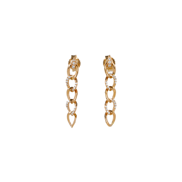 Orecchini oro giallo 18K con diamanti alternati da 0.11 a 0.66 ct