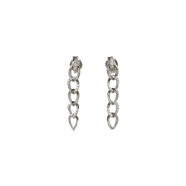 Orecchini oro bianco 18K con diamanti alternati da 0.11 a 0.66 ct