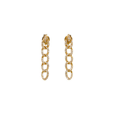 Orecchini groumette oro giallo 18K con diamanti full pavè da 0.25 a 1.35 ct