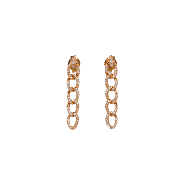 Orecchini groumette oro rosa 18K con diamanti full pavè da 0.25 a 1.35 ct