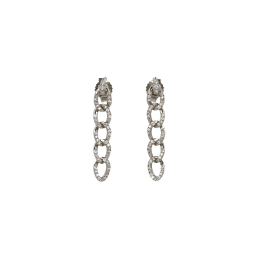 Orecchini groumette oro bianco 18K con diamanti full pavè da 0.25 a 1.35 ct