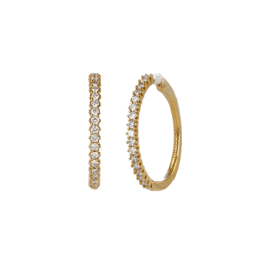 Orecchini nuda in oro giallo 18K con diamanti mezza veretta