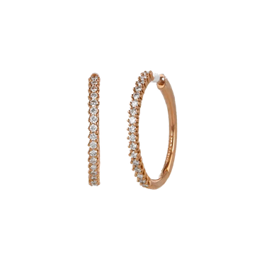 Orecchini nuda in oro rosa 18K con diamanti mezza veretta