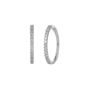 Orecchini nuda in oro bianco 18K con diamanti mezza veretta