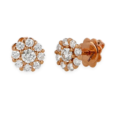 Orecchini in Oro Rosa 18K con Diamanti