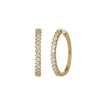 Orecchini nuda in oro giallo 18K con diamanti mezza veretta