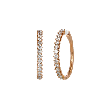 Orecchini nuda in oro rosa 18K con diamanti mezza veretta