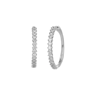 Orecchini nuda in oro bianco 18K con diamanti mezza veretta