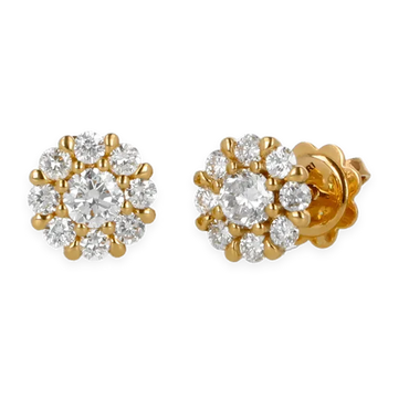 Orecchini in Oro Giallo 18K con Diamanti